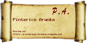 Pinterics Aranka névjegykártya