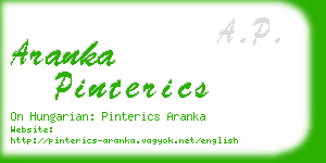 aranka pinterics business card